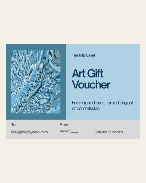 Art Gift Voucher card, Magnolia Ice design
