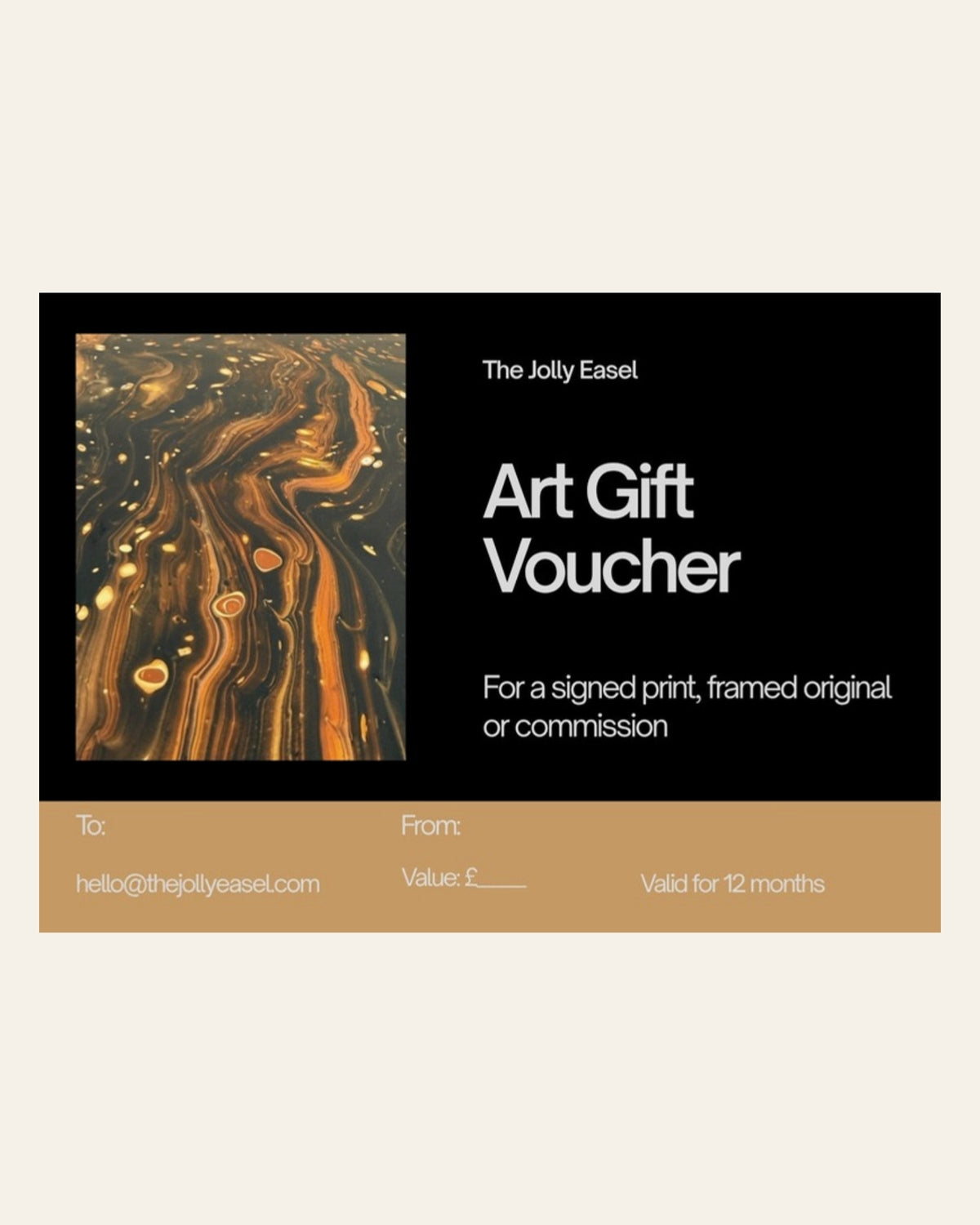 Art Gift Voucher card, Wizzpop design